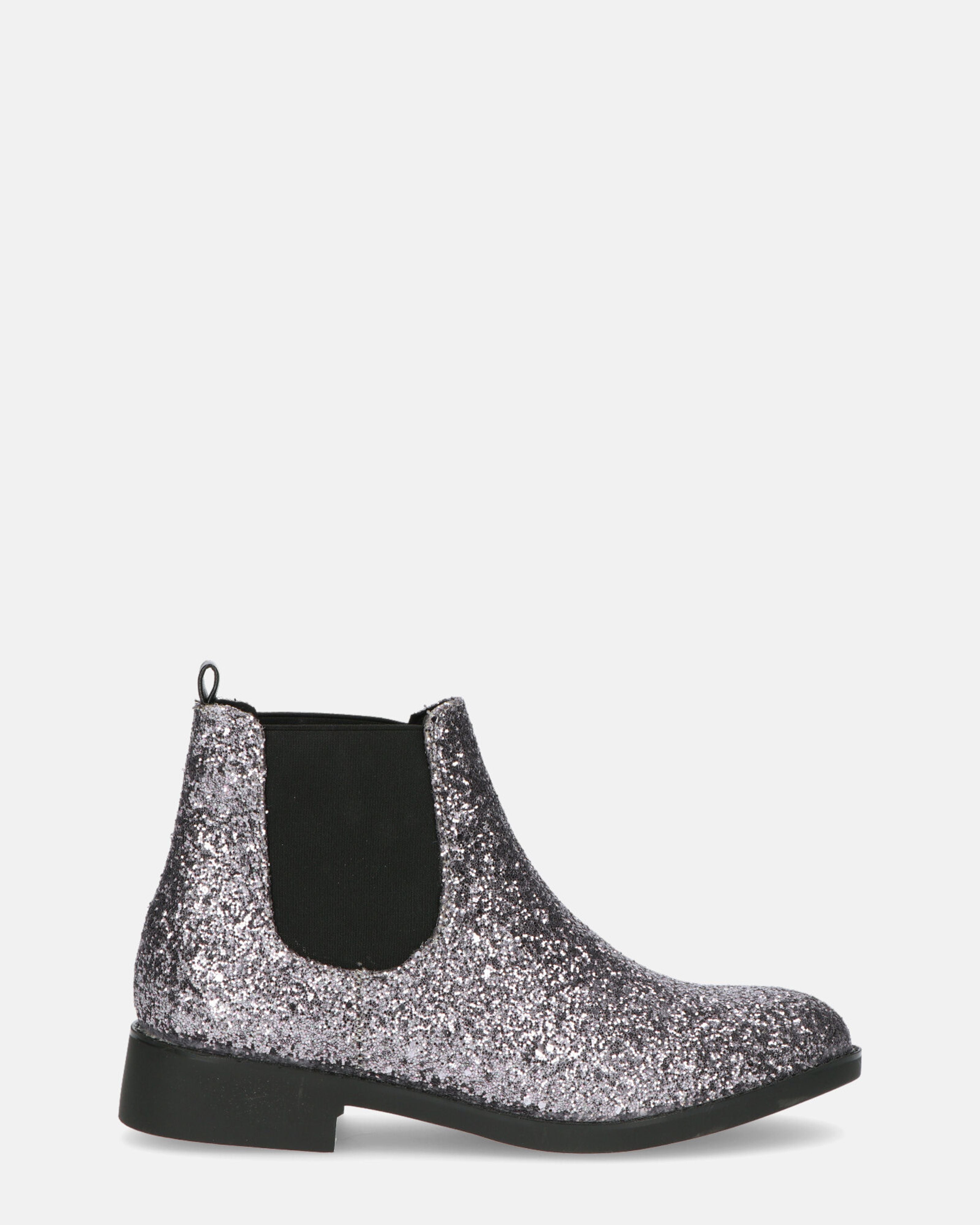  SOPHIE - chelsea style ankle boot in grey glitter