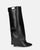 FLAVIA - high boot in black PU with zip