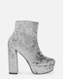 EMILY - grey velvet ankle boots