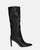 CAROLINE - long heeled boots in black pu