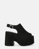 MARTA - platform heel in black suede - QUANTICLO