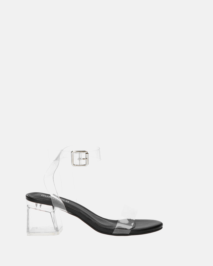 NENA - black sandals with perspex strap