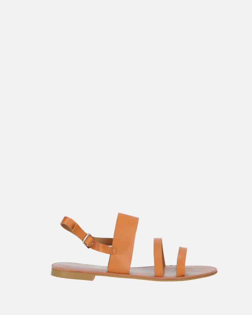 NIAV - brown strap flat sandals