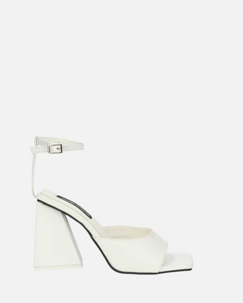 KUBRA - sandals with strap in white PU