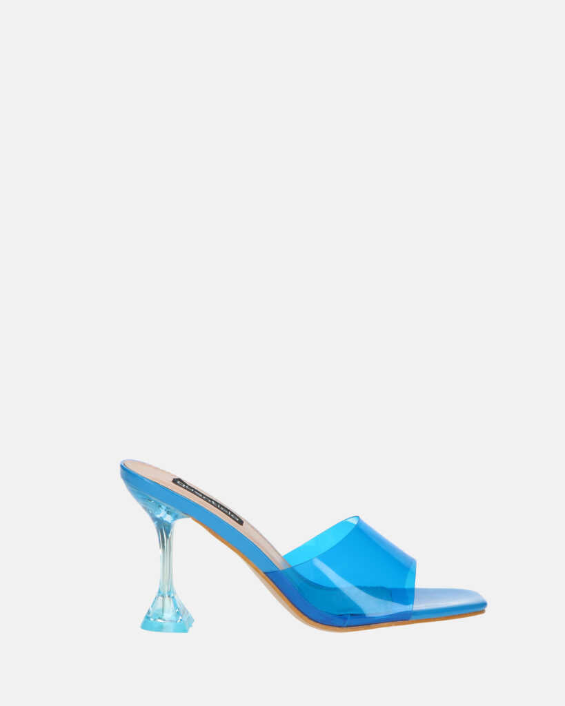 FIAMMA - blue perspex heeled sandal with PU sole