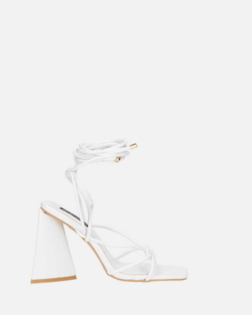LUCE - sandals with heel and white laces