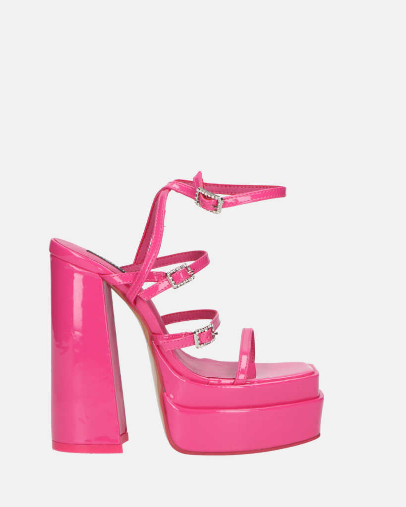 TEXA - sandals with strap and high heel in fucsia
