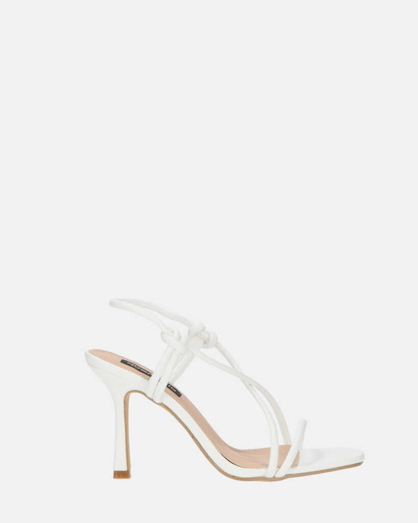 RAFA - heeled sandals in white pu