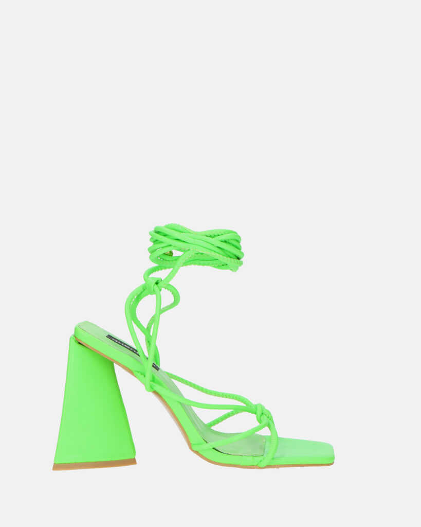 LUCE - sandals with heel and green laces